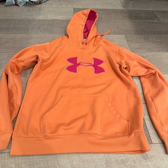 Under Armour Tops - UNDER ARMOUR WOMENS ORANGE HOODIE MEDIUM